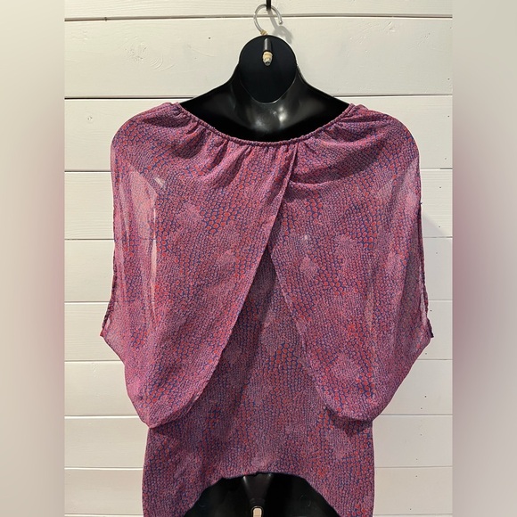 JESSICA SIMPSON – Haut ample imprimé violet et rouge – Taille L - Picture 8 of 10